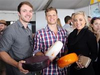 1SA Kaasfees 2018 - Jaco Olivier, Sarel Pieterse and Minette de Kock, all from Stellenbosch, at the 2018 SA Cheese Festival