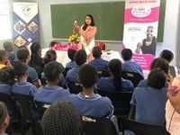 Famram Solutions hands over PrincessD Menstrual Cups at Spearman Primary School